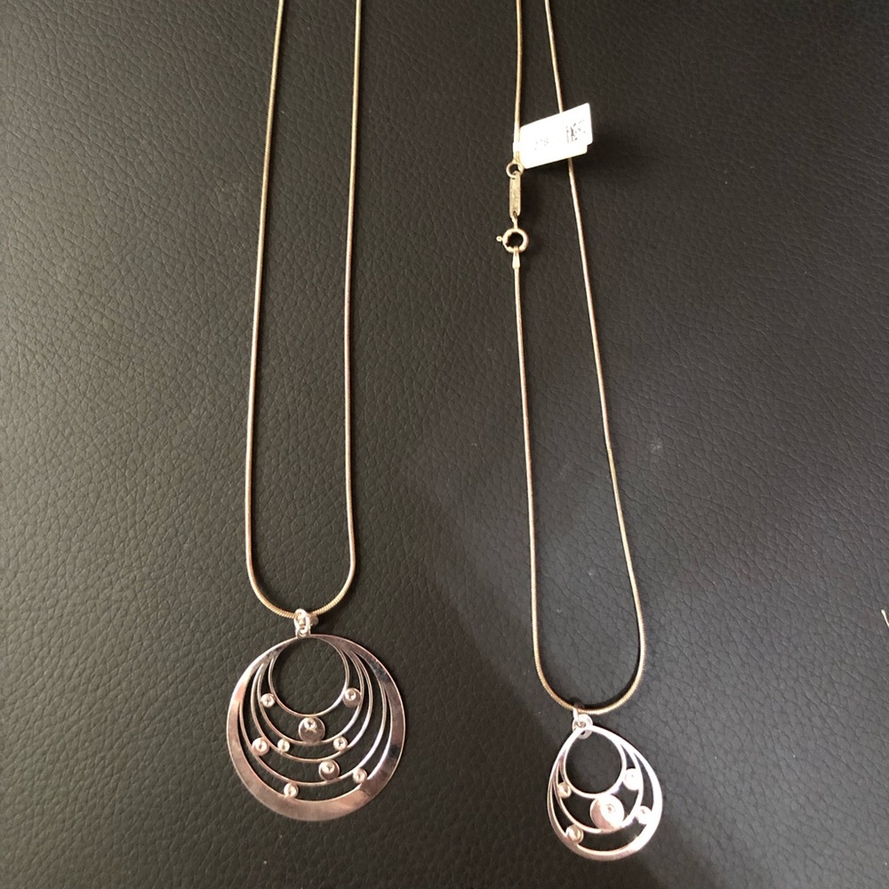 Set of 2 sterling silver necklaces and earrings